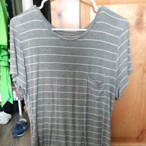 XL Gray and White striped t-shirt Rue21